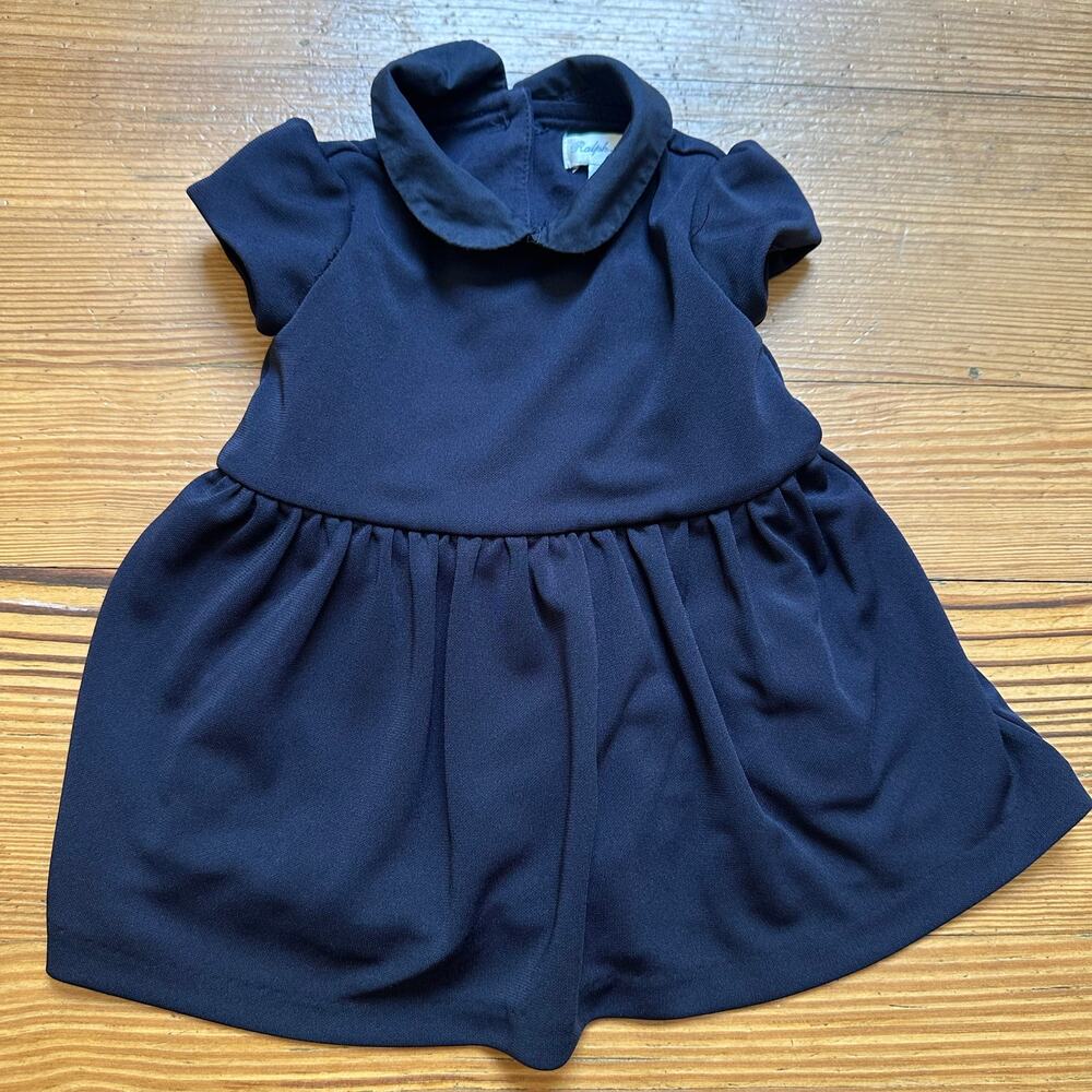 Ralph Lauren navy blue collar short sleeve fit flare dress‎ SIZE 3M